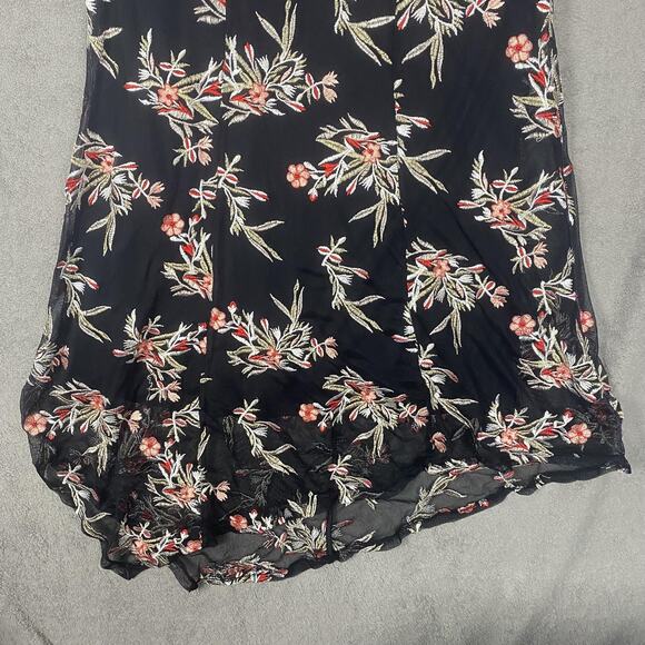 Alfani Woman Dress Womens 16W Black Floral Embroidered Sleeveless Mesh Asym Hem - Picture 3 of 12